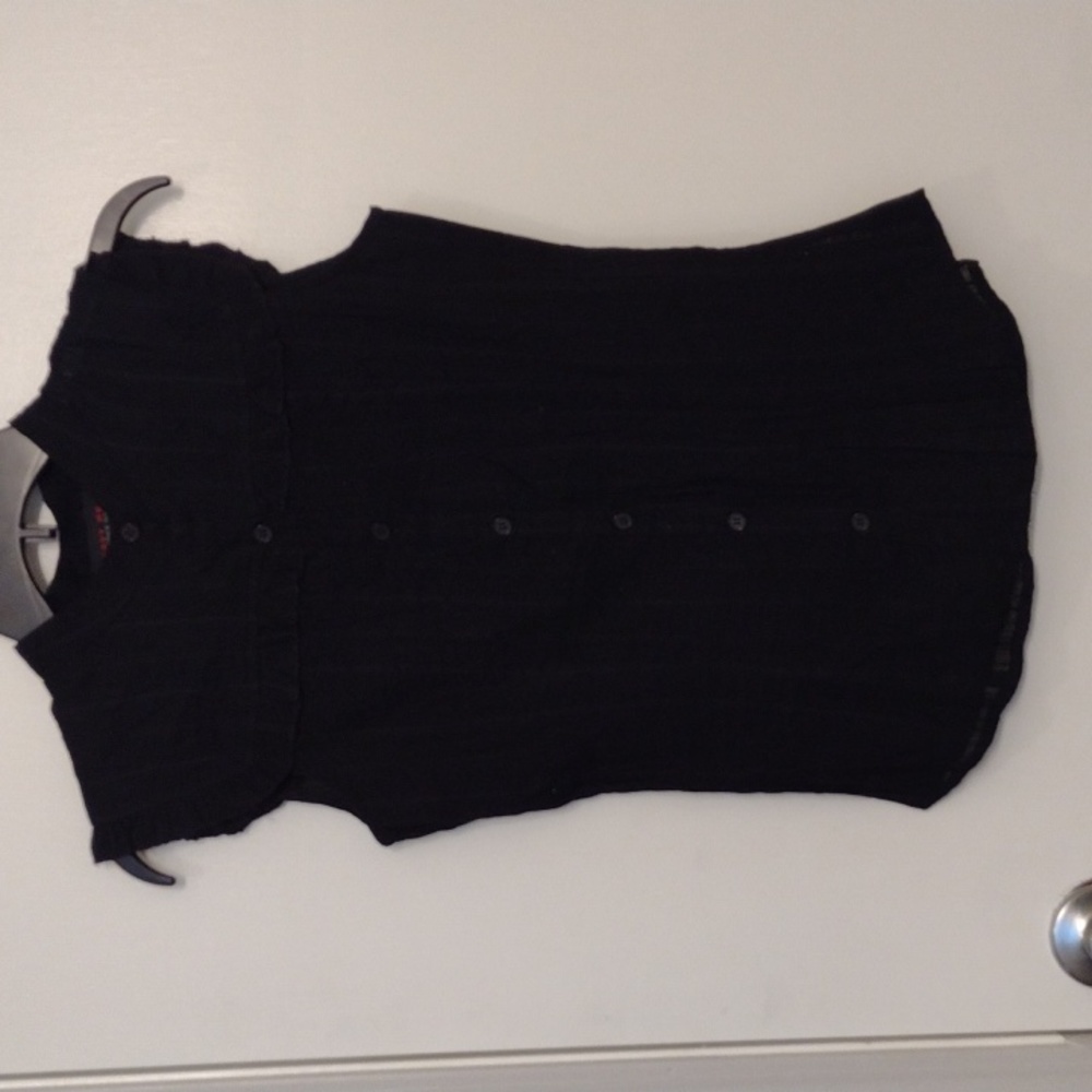 NEW Black Cotton Sleeveless Button Down Top Size Small